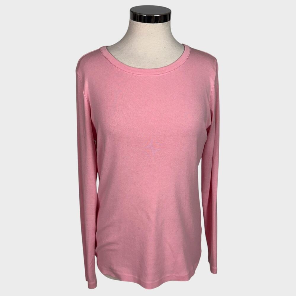 Lands' End Shaped Medium 8-10 Pink Crewneck Long Sleeve Top